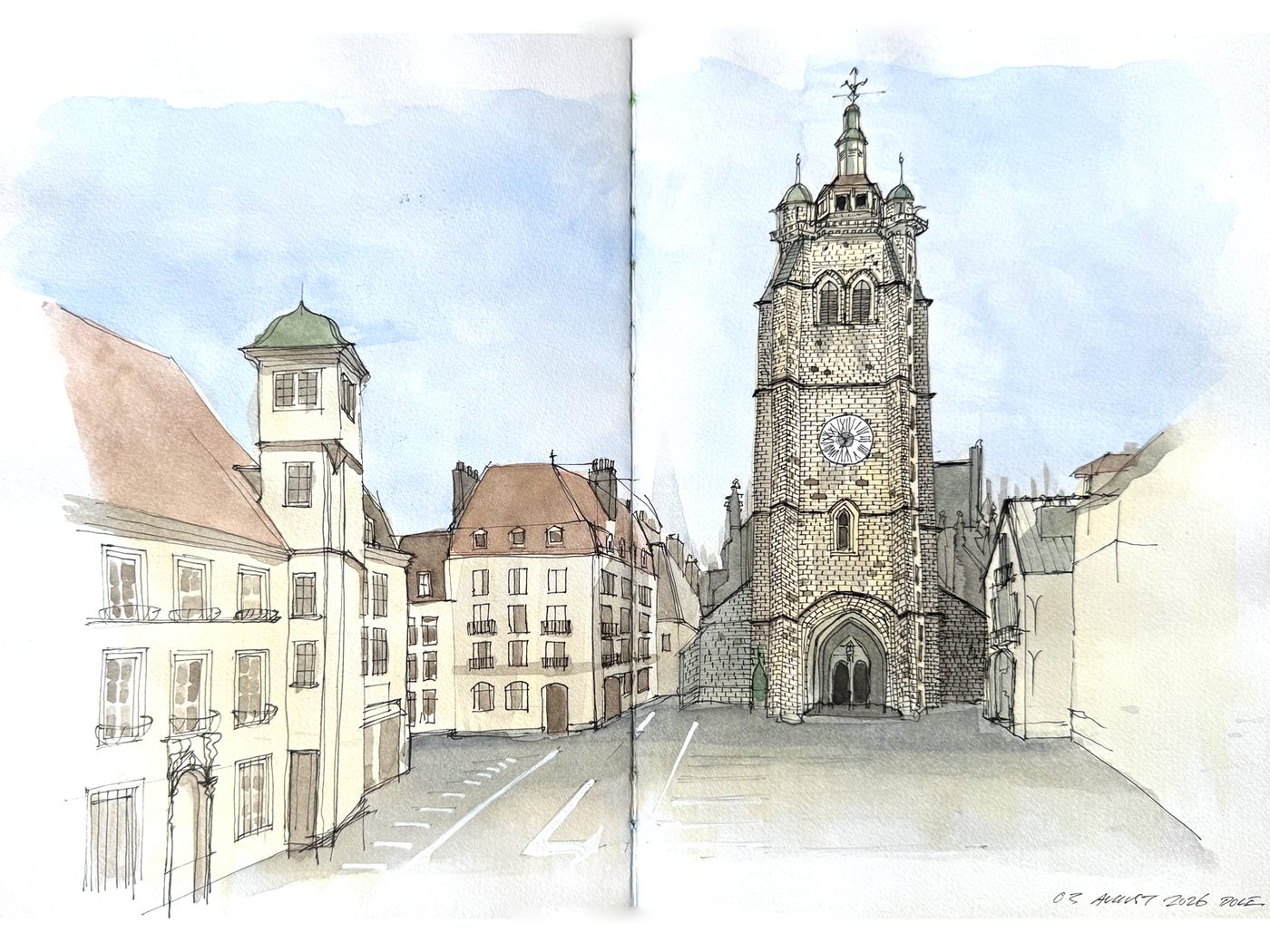 Dole — ink and watercolour drawing