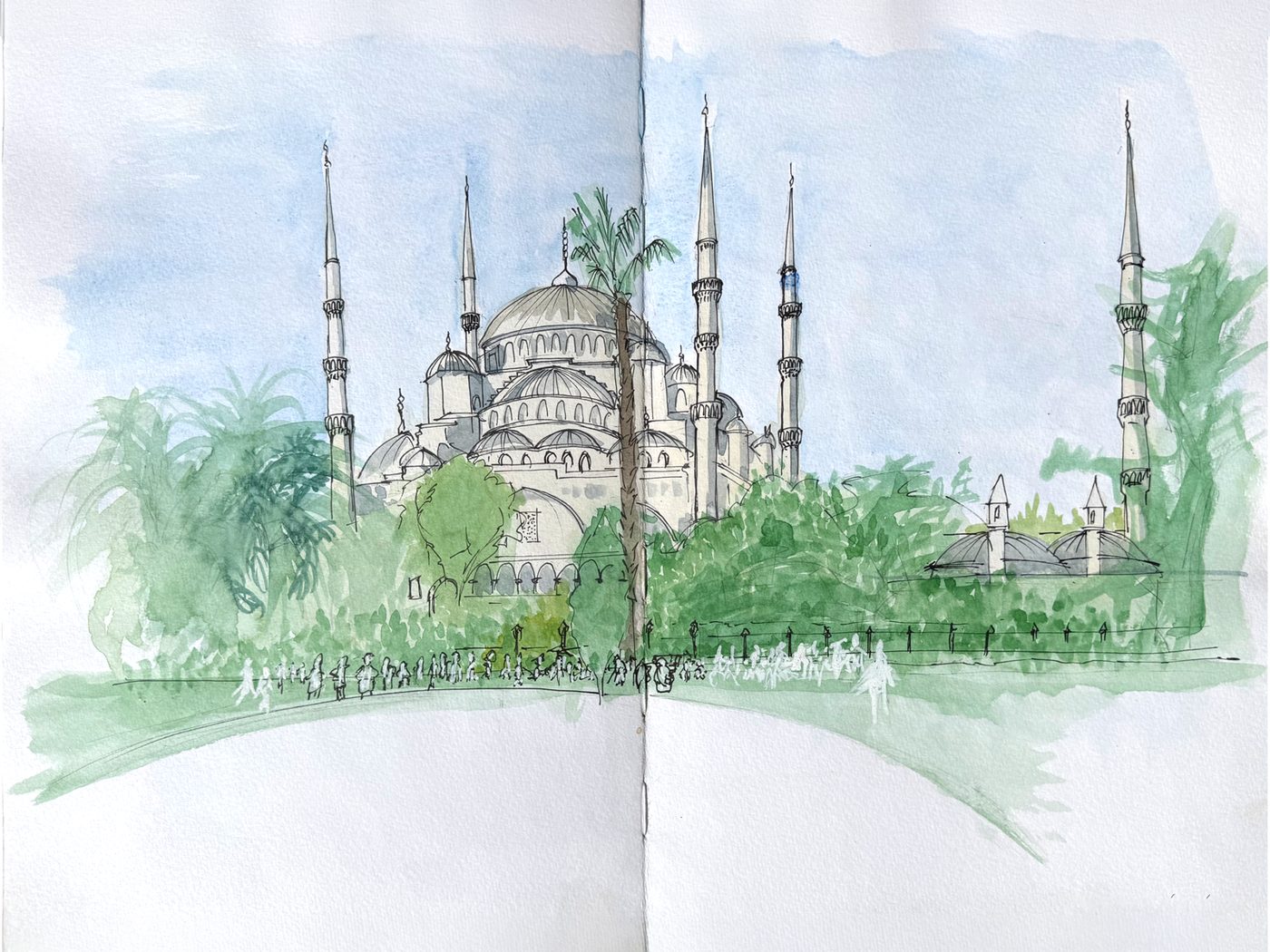 Drawing 012 — ink and watercolour drawing